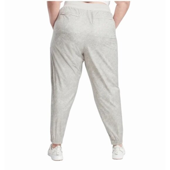 Athleta Venture Printed Jogger Pants Light Gray Stretch Size 20W - Picture 2 of 13
